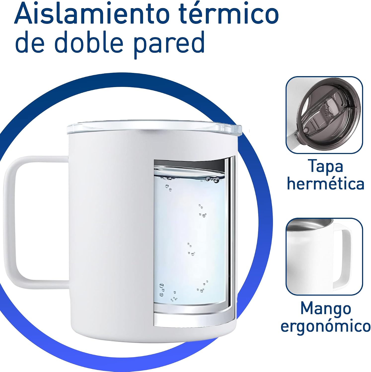 Termo Taza Para Café 350 ml Acero Inoxidable Hermético