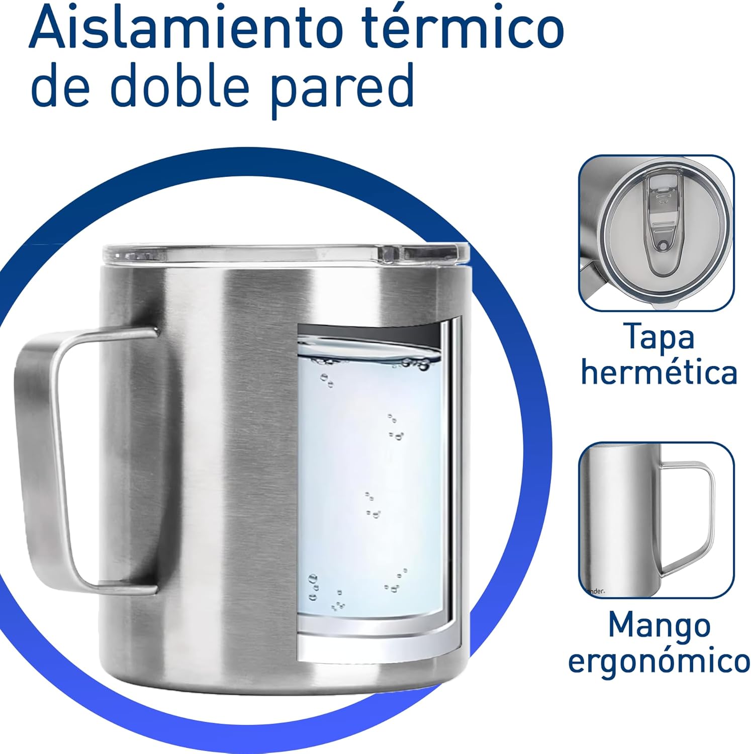 Termo Taza Para Café 350 ml Acero Inoxidable Hermético