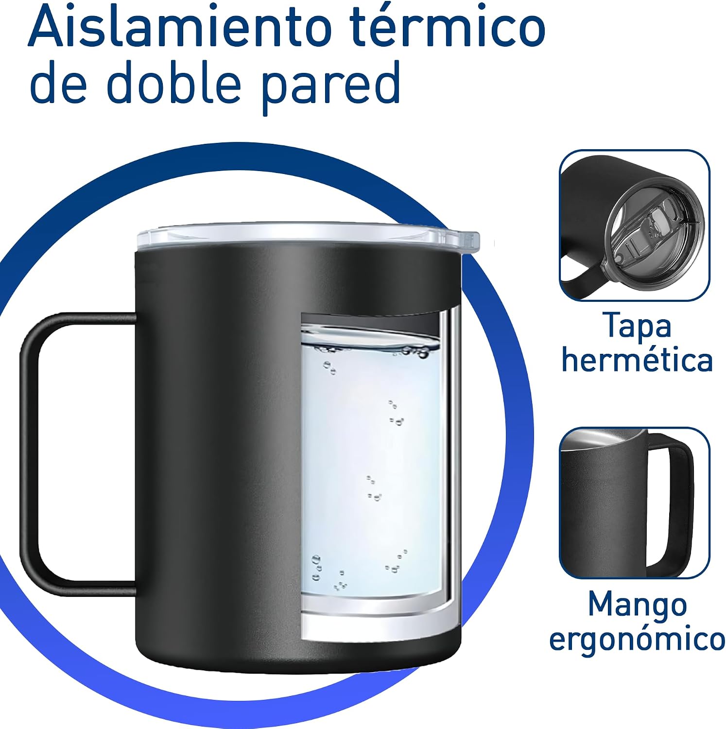 Termo Taza Para Café 350 ml Acero Inoxidable Hermético